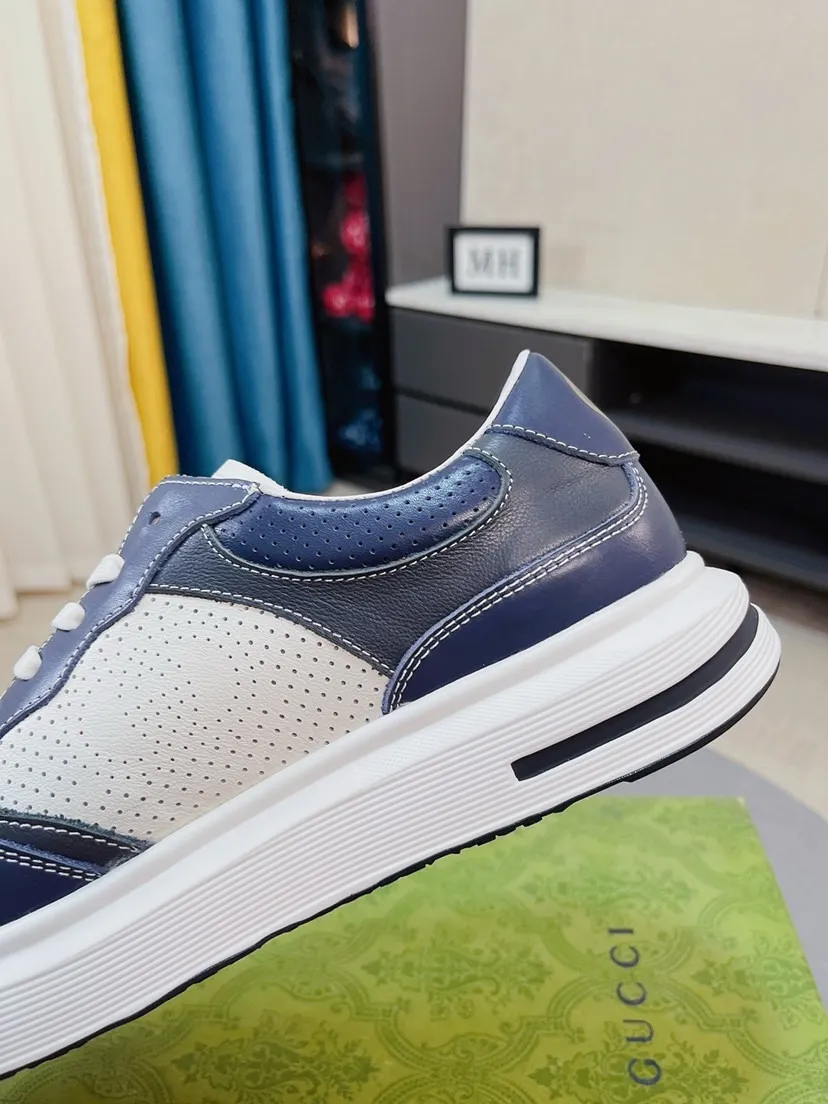 Men's shoes 💰458🌹🌹GUCCI [Gucci] New high-end men's shoes brand, the latest fashionable casual men's shoes, trendy and versatile style, relaxed and sporty style, uppers imported from Italy, first-layer cowhide embossed, genuine leather lining and ultra-fine workmanship. Original personalized fashionable rubber wear-resistant outsole, light and comfortable on the foot, size 38-44